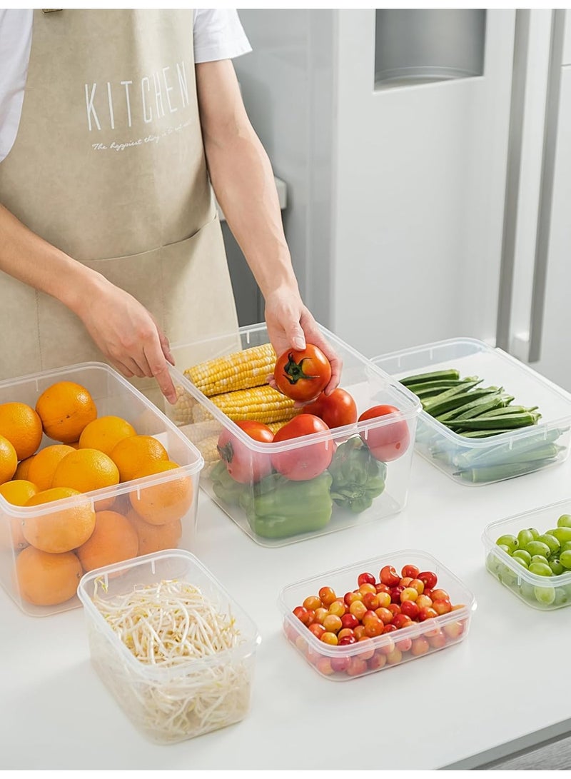 SYOSI Food Storage Containers, Refrigerator Organizer Set, BPA-Free Plastic Kitchen Canisters with Airtight Lids, for Freezer Storage, Pantry Organization of Fruits, Snacks, and Leftovers (4-Pack, 1.1L) - Image 2